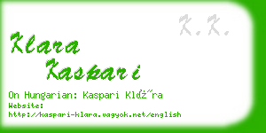 klara kaspari business card